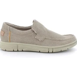 Mocassino in Tessuto Cotton Vint Taupe