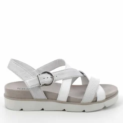 Sandalo donna con cinturini incrociati bianco
