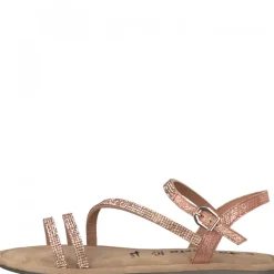 Sandalo donna con fascette glitterate