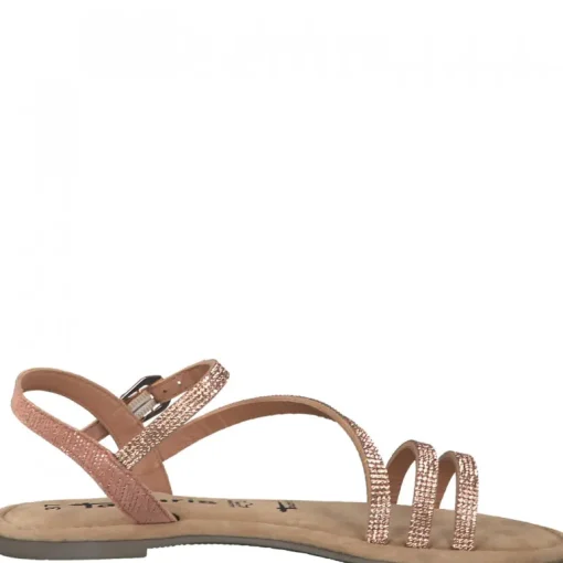 Sandalo donna con fascette glitterate