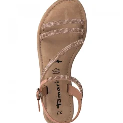 Sandalo donna con fascette glitterate