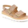 Sandalo donna in nabuk taupe