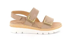 Sandalo donna in nabuk taupe