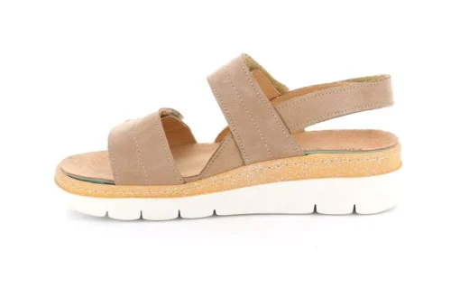 Sandalo donna in nabuk taupe
