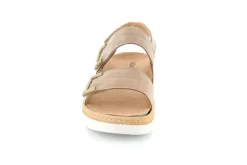 Sandalo donna in nabuk taupe
