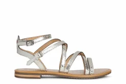 Sandalo donna in pelle con incroci