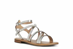 Sandalo donna in pelle con incroci