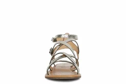 Sandalo donna in pelle con incroci