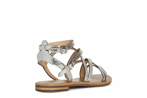 Sandalo donna in pelle con incroci