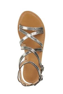 Sandalo donna in pelle con incroci