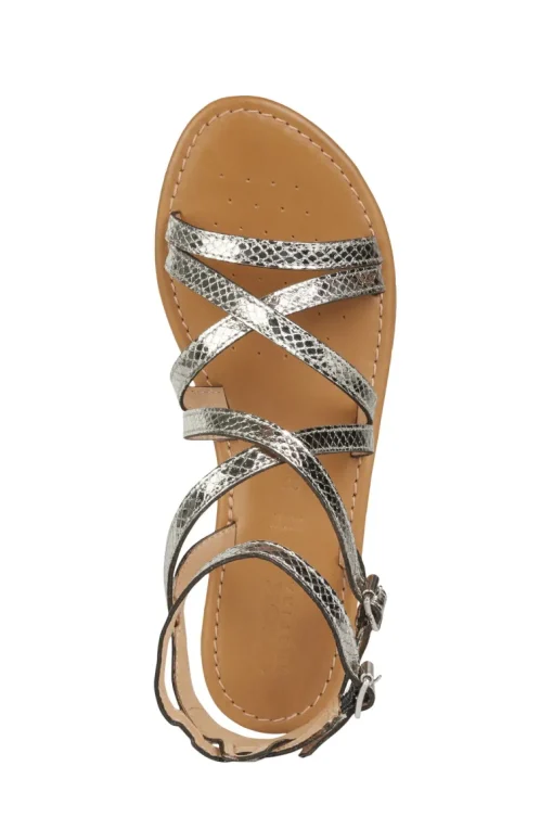 Sandalo donna in pelle con incroci