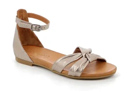 Sandalo donna in pelle peltro