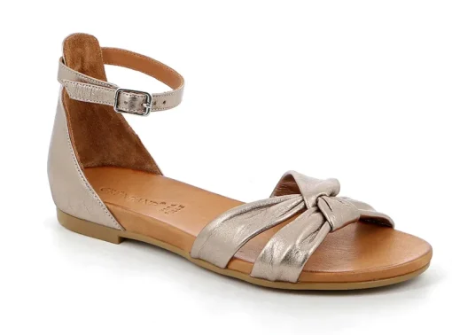 Sandalo donna in pelle peltro