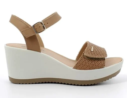 Sandalo donna in pelle  vegetal beige
