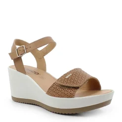 Sandalo donna in pelle  vegetal beige