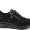 Scarpa bassa donna in camoscio con lacci e cerniera