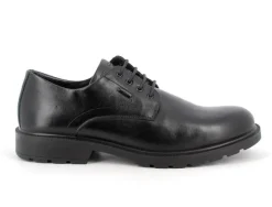 Scarpa Comoda con Lacci Nero Fodera in Goretex
