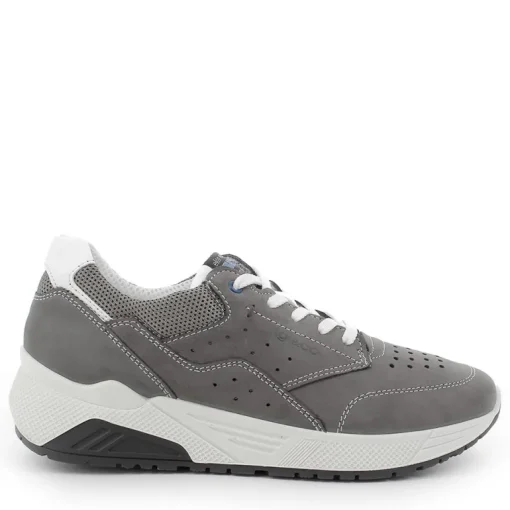 Scarpa Sportiva Uomo  In Nabuk Con Lacci