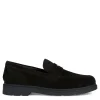Slip-on mocassino uomo in pelle scamosciata e passante