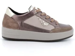 Sneacker Con Zeppa Interna Bronzo