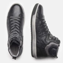 Sneaker Alta Uomo Nero Giardini Con Cerniera Laterale