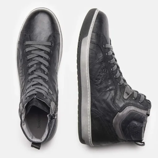 Sneaker Alta Uomo Nero Giardini Con Cerniera Laterale