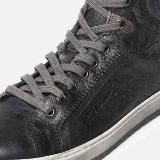 Sneaker Alta Uomo Nero Giardini Con Cerniera Laterale