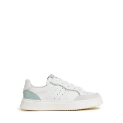 Sneaker con Lacci Bianca e Cielo