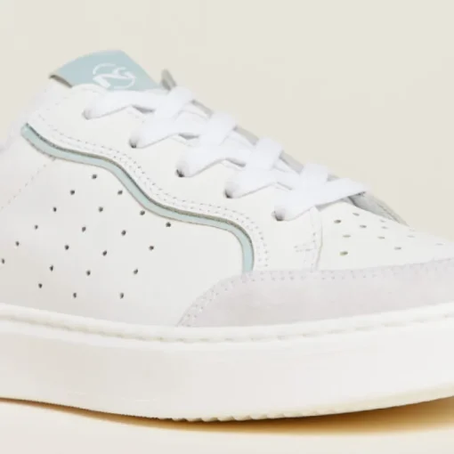 Sneaker con Lacci Bianca e Cielo