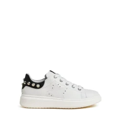 Sneakers Bianca Con Lacci e Con Borchie