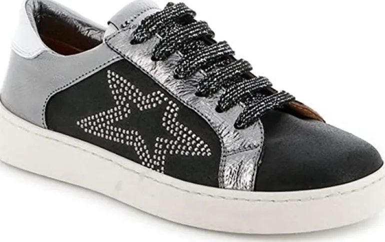 Sneakers bimba con lacci e cerniera