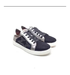 Sneakers bimba con lacci e cerniera