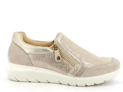 Sneakers con Cerniera Laterale  platino