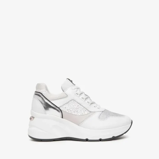 Sneakers donna bianca con glitter