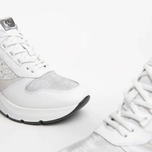 Sneakers donna bianca con glitter