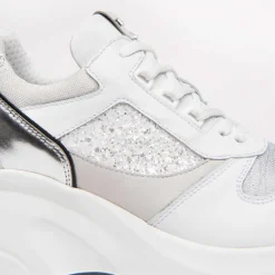 Sneakers donna bianca con glitter