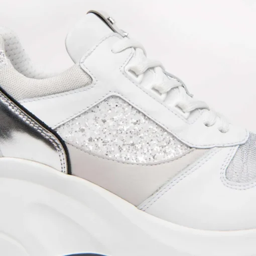 Sneakers donna bianca con glitter