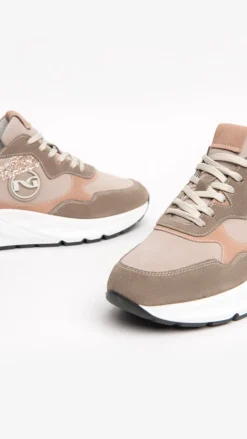 Sneakers Donna Bicolor in Camoscio con Lacci