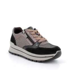 Sneakers Donna con Lacci in Pelle e Camoscio