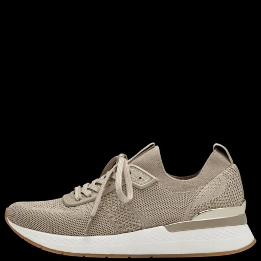 Sneakers donna con lacci in tessuto elasticizzato