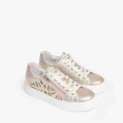 Sneakers donna con lacci e cerniera