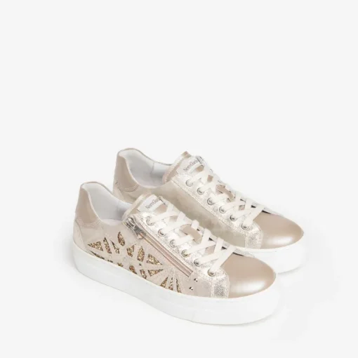 Sneakers donna con lacci e cerniera