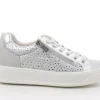 Sneakers donna con rialzo interno con lacci e cerniera