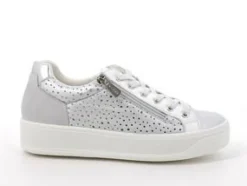 Sneakers donna con rialzo interno con lacci e cerniera