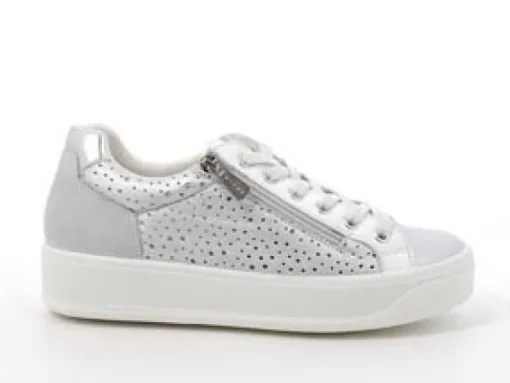 Sneakers donna con rialzo interno con lacci e cerniera