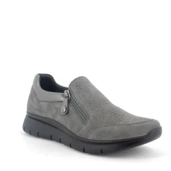 Sneakers Donna in Camoscio con Cerniera Latrale Carbone