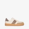 Sneakers donna in pelle con dettaglio maculato