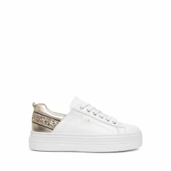 Sneakers donna  in pelle con lacci