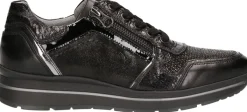 Sneakers donna in Pelle e Camoscio Nero