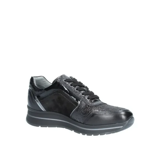 Sneakers donna in Pelle e Camoscio Nero